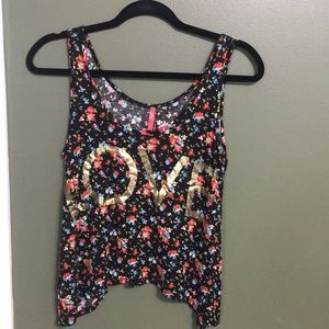Flowered “love” tank